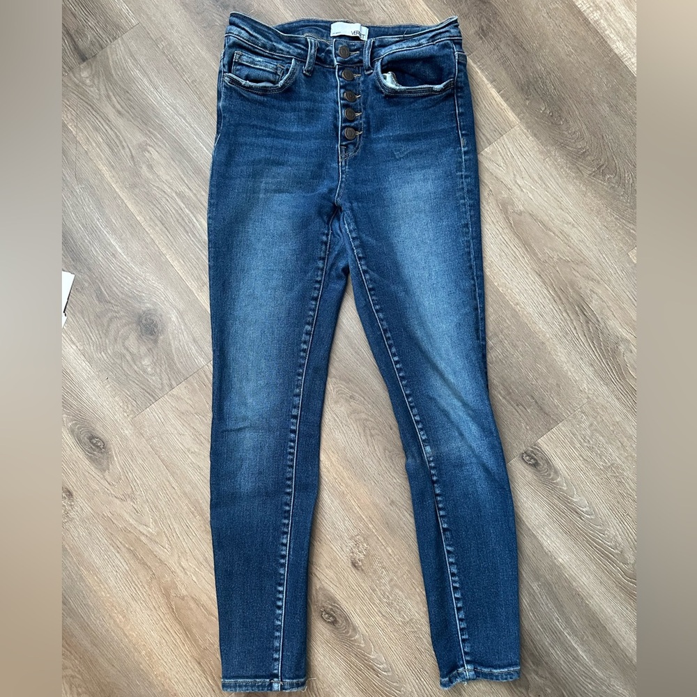 High Rise Button-Fly Blue Jeans { #8 } - Picture 2 of 2